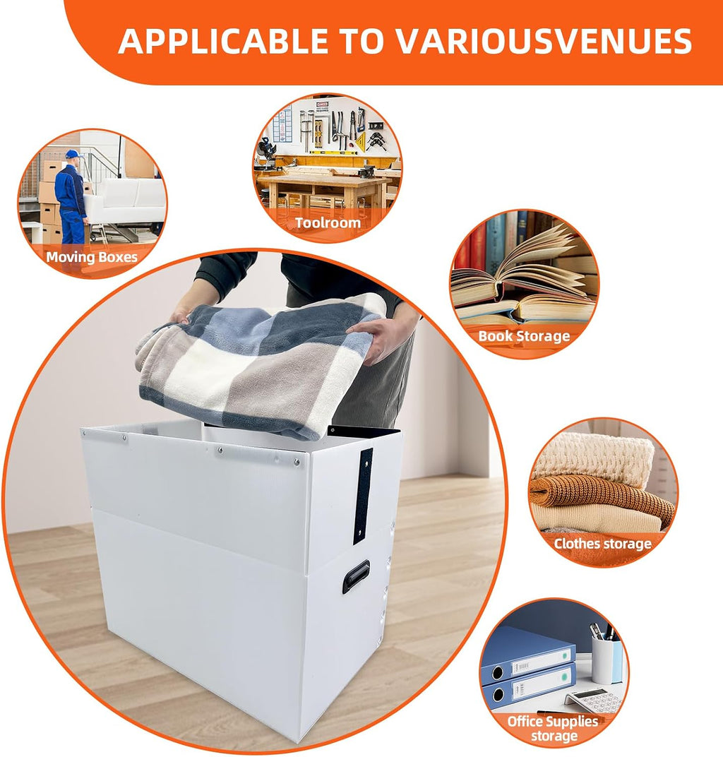 plastic storage bins with lids containers,38qt(15.8"x11.8"x11.8") 6pack,collapsible moving boxes with handles