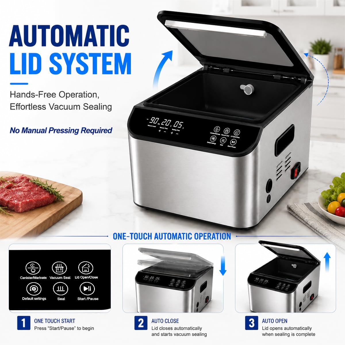 Auto-Lock Chamber Vacuum Sealer Machine with 12" Seal Bar