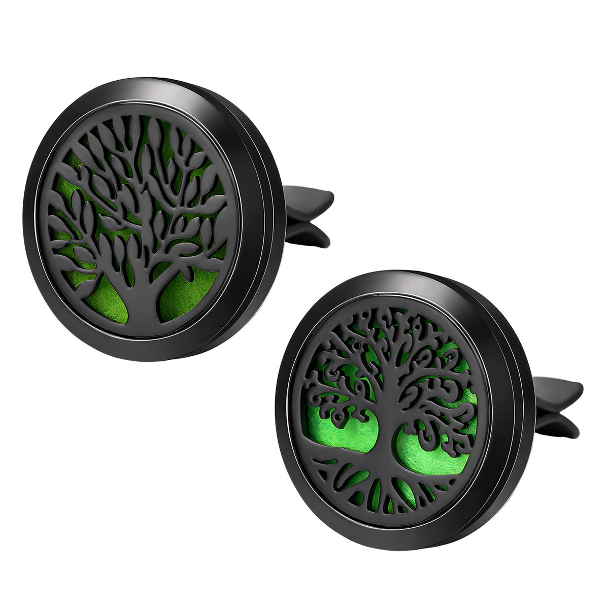 2PCS 30mm Car Diffuser Vent Clips, Tree of Life Aromatherapy Essential Oil Diffuser Locket with 12 Felt Pads