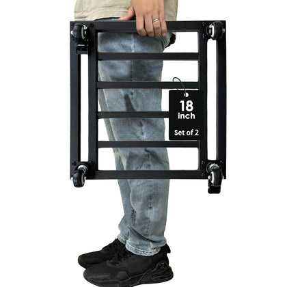 18" Metal Plant Caddy with Wheels Heavy Duty,Square Large Plant Stand Indoor Outdoor Use,Rolling Plant Dolly with