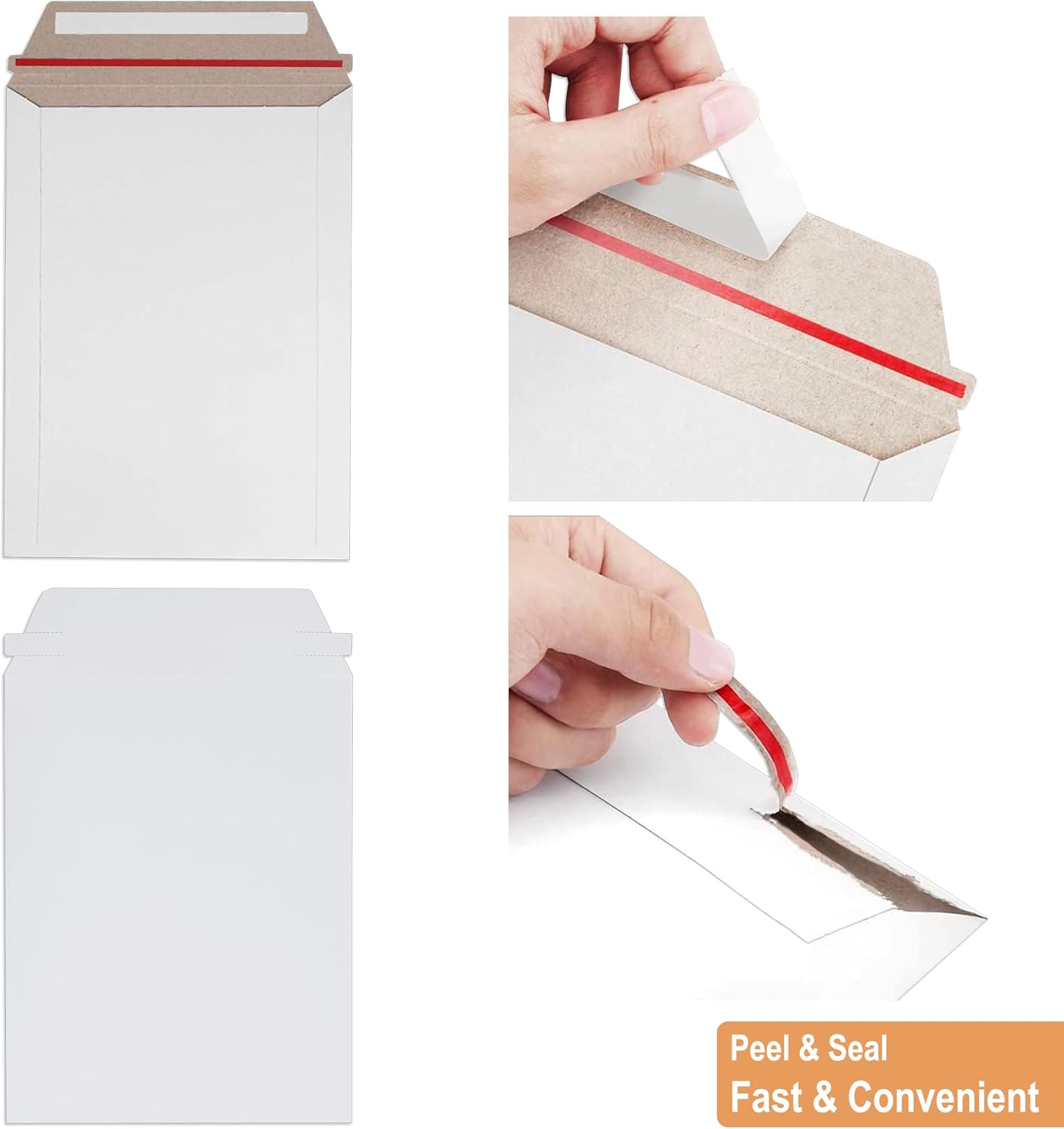 Durable Self-Seal Rigid Mailers 9 x 12 inch (100 Pack) – White, Lightweight, Tear-Resistant for Photos, Documents &