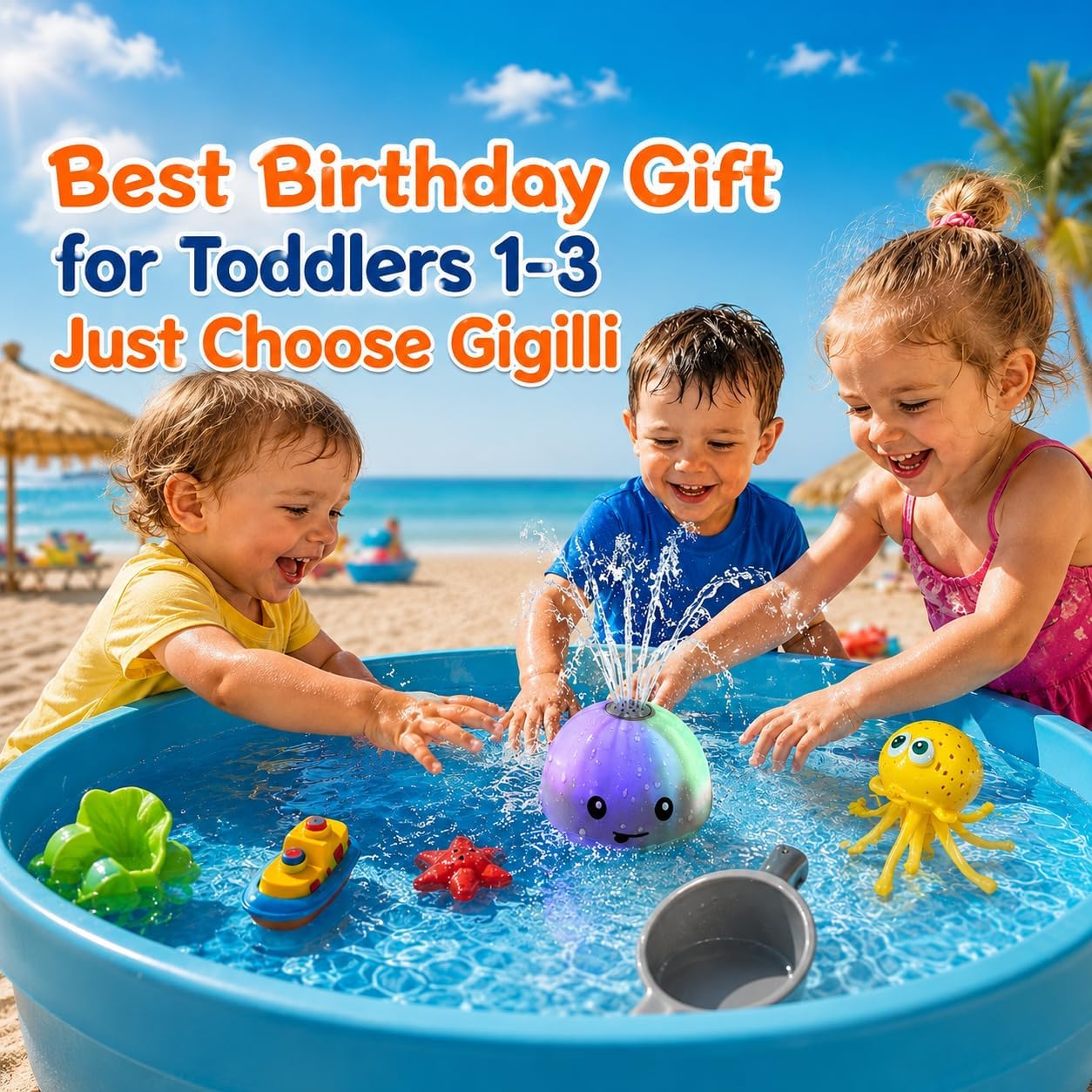 Bath Toys for Kids Ages 1-3, Baby Bath Toys 6-12-18 Months, Pool Water Toys for Toddlers, Babies 1 2 3 Year Boy Girl