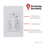 UltraPro in-Wall Mechanical Countdown Timer Switch, Spring Wound, White