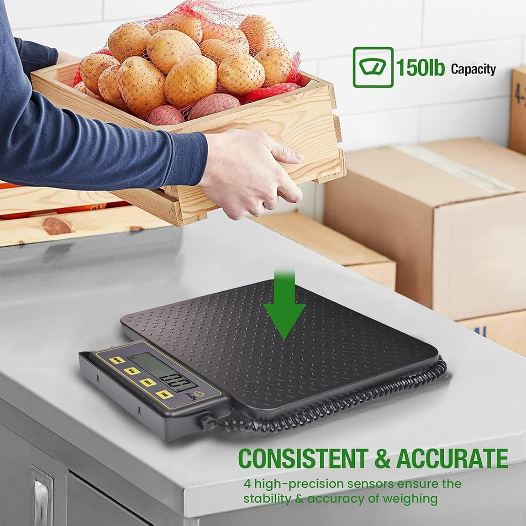 Commercial Digital Receiving Scale 150lbs, Aluminum Platform
