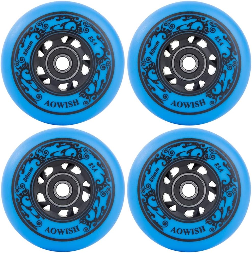 Inline Skate Wheels, Outdoor Asphalt Formula, 8-Pack