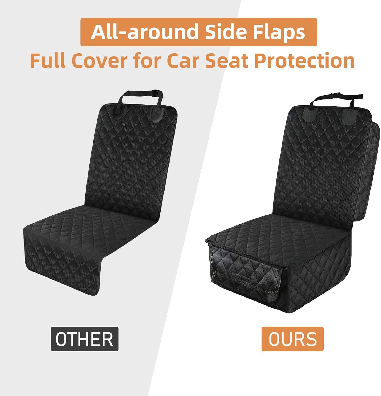 Waterproof Front Seat Car Cover 2 Pack, Full Protection Dog Car Seat Cover with Side Flaps, Nonslip Scratchproof