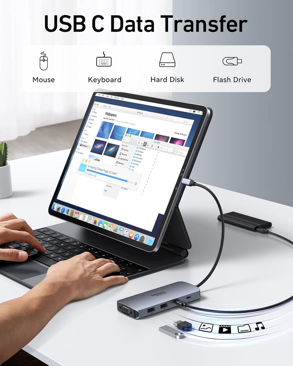 Selore USB C Docking Station Dual HDMI Monitor Adapter USB C Hub 3 Monitors | Triple Monitors Quad Display with Dual