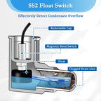 SS2 AC Float Switch L Shape Water Level Accessory with 3/4" Adaptor,1 Pack