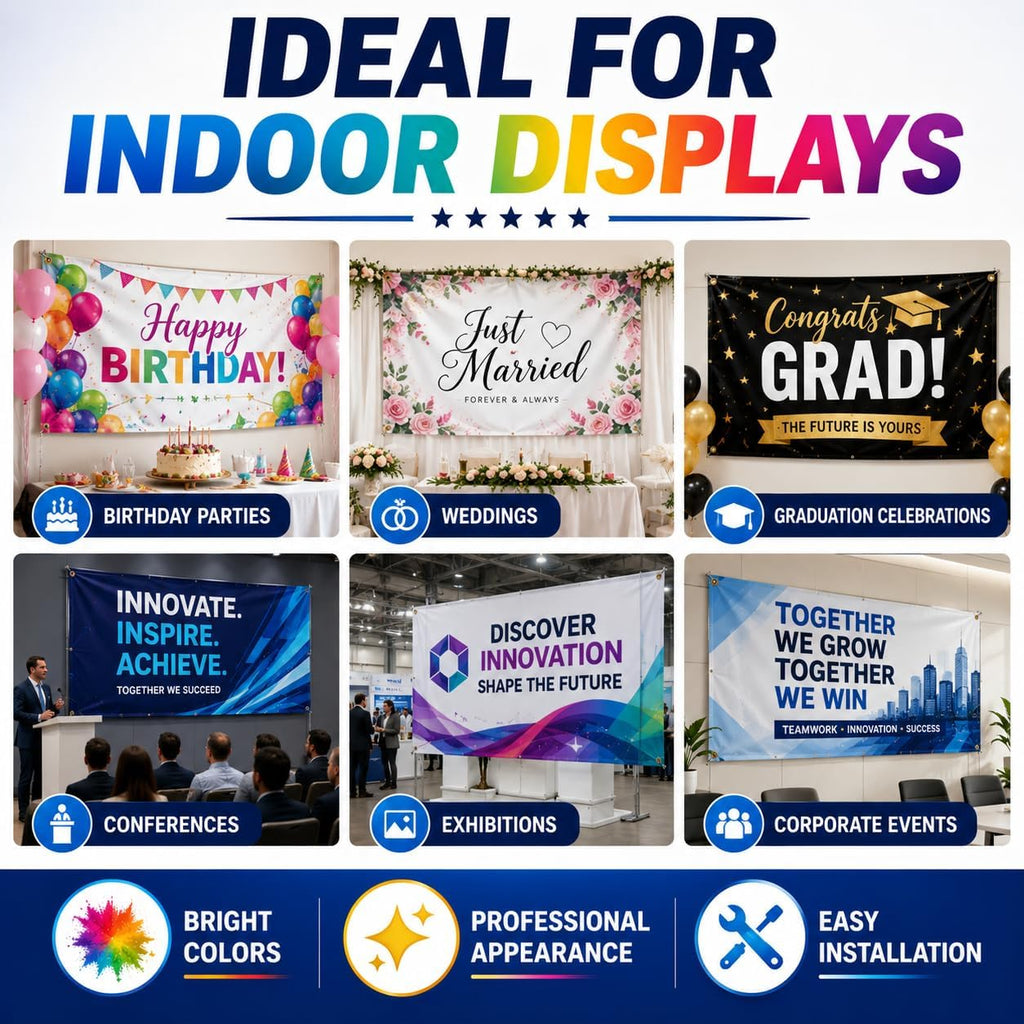 Custom Vinyl Banner Printing | 2' x 1' to 20' x 10' | Personalized Indoor & Outdoor Banner Signs | Upload Your Own