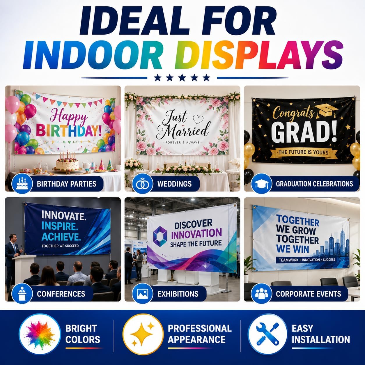 Custom Vinyl Banner Printing | 2' x 1' to 20' x 10' | Personalized Indoor & Outdoor Banner Signs | Upload Your Own