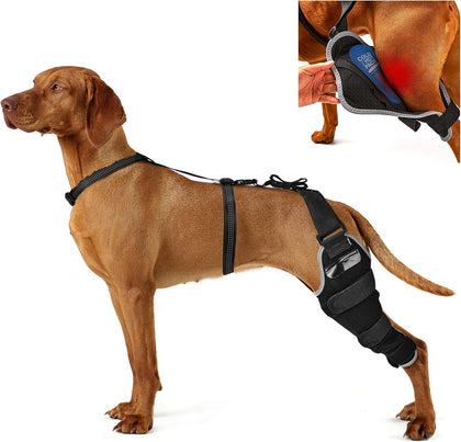 Dog Knee Brace XL, Hind Leg Support with Hot & Cold Gel Pack
