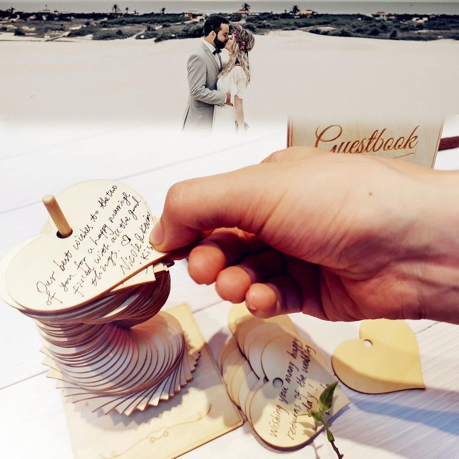 Wedding Guest Book Alternative Sign 72 Wood Hearts Guest Book Wedding Reception, Wedding Decorations Baby Shower 1st