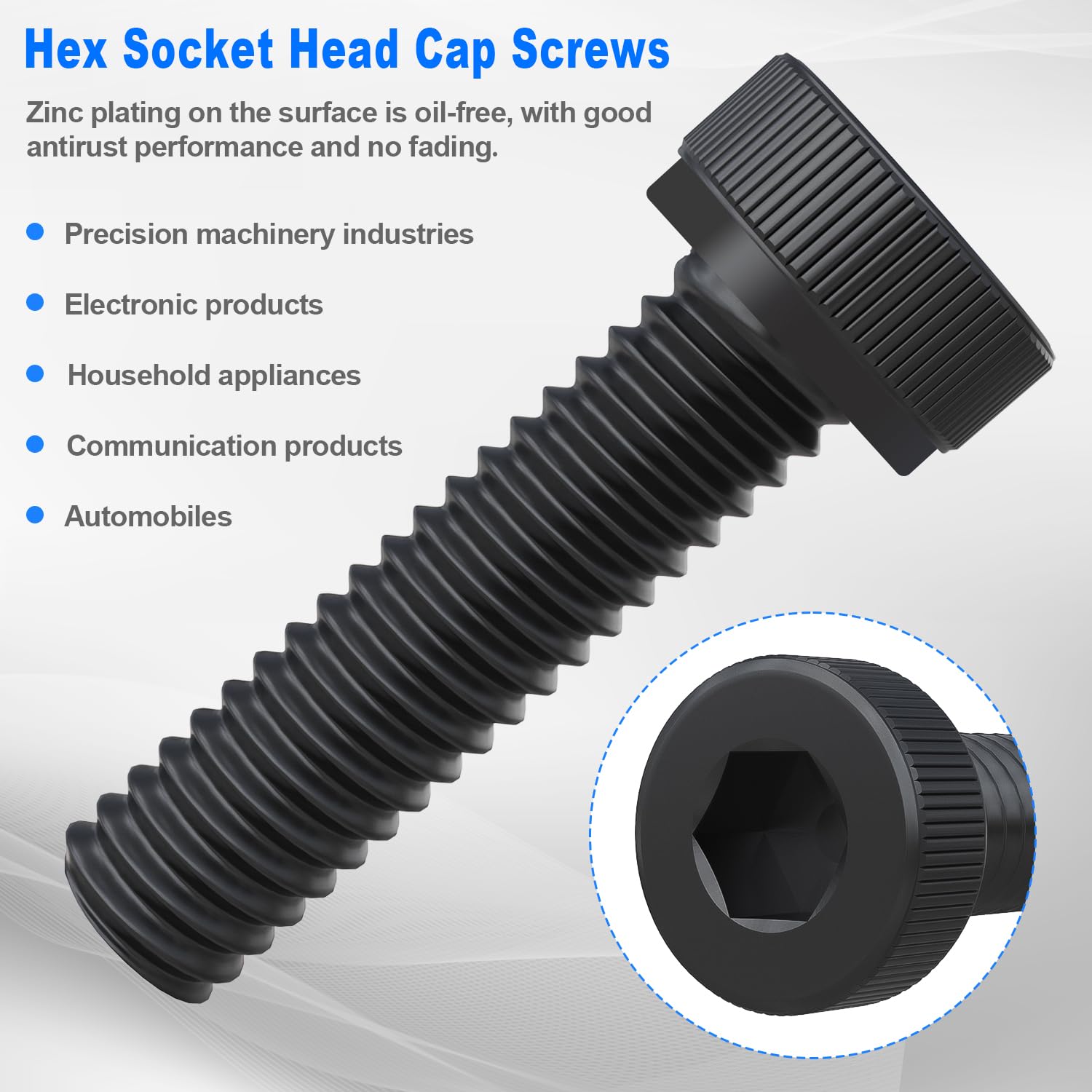 540PCS M2 M3 Metric Screws Assortment Set Suitable for 3D Printer DIY,Hex Socket Head Cap Screws Bolts Nuts Kit,12.9