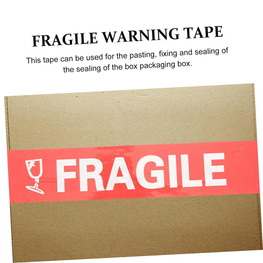 Fragile Warning Tape 1 Roll Bright Red Plastic Packing Tape for Moving