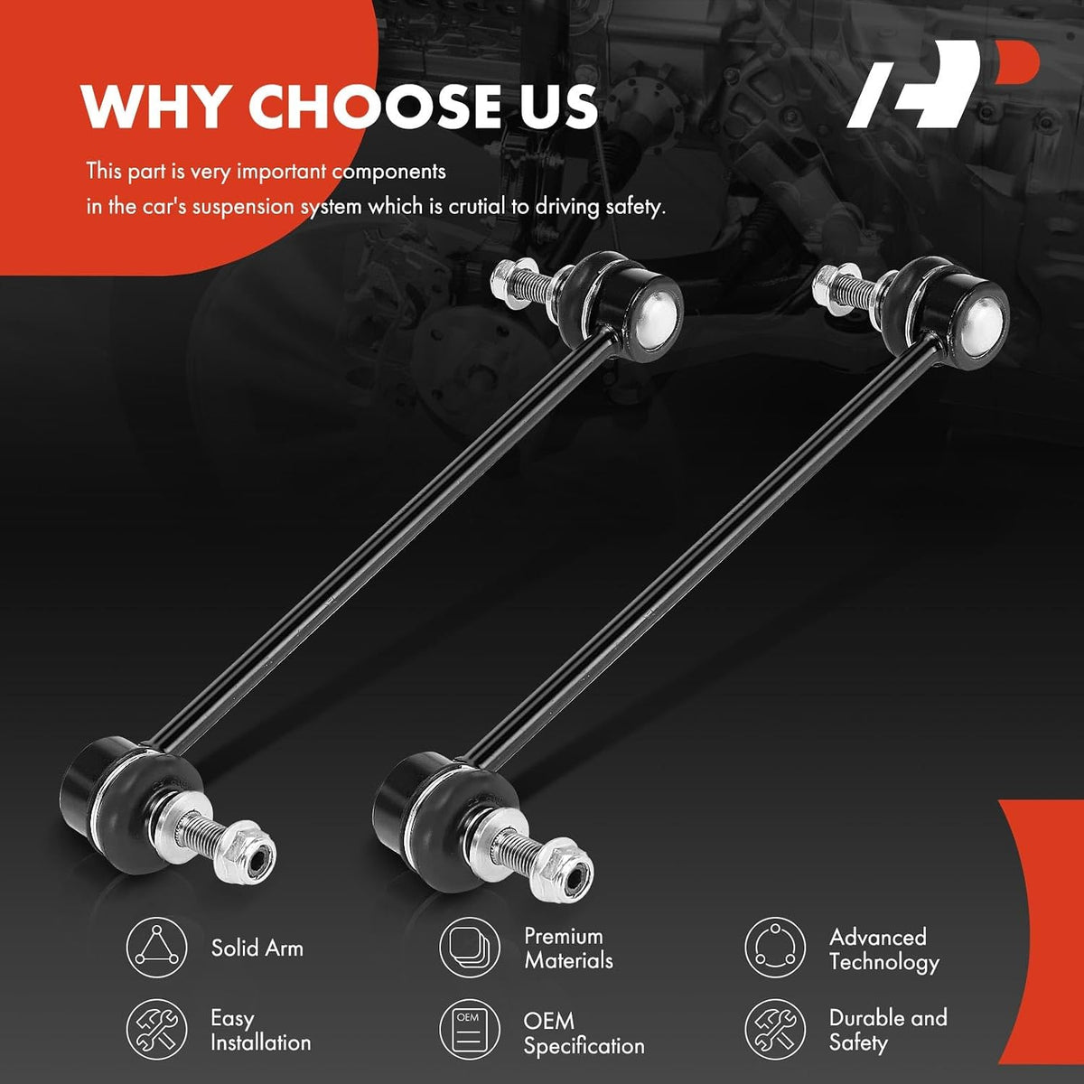 A-Premium Front Sway Bar Link Stabilizer Bar Link Compatible with Chevrolet