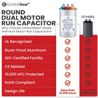 Globe Capacitor, Round Run Start, 45+5MFD CBB65 Dual Element, 370V/440V