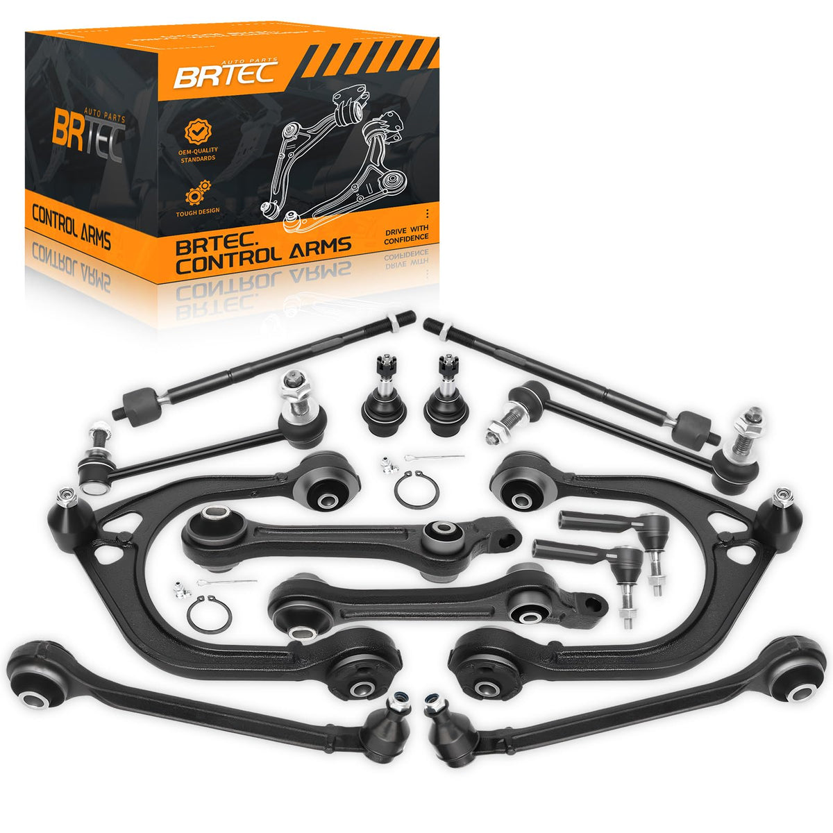 14 Pcs RWD Front Upper & Lower Control Arm Kit for Chrysler 300
