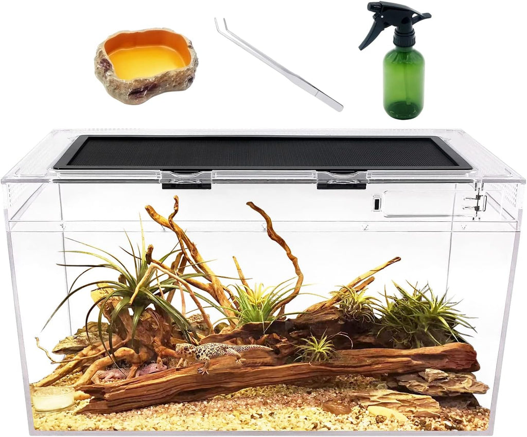 Reptile Terrarium,10 Gallon Reptile Tank 20" x 10"x 11",for Insect，Fish，Tarantula，Hermit Crab，Jumping
