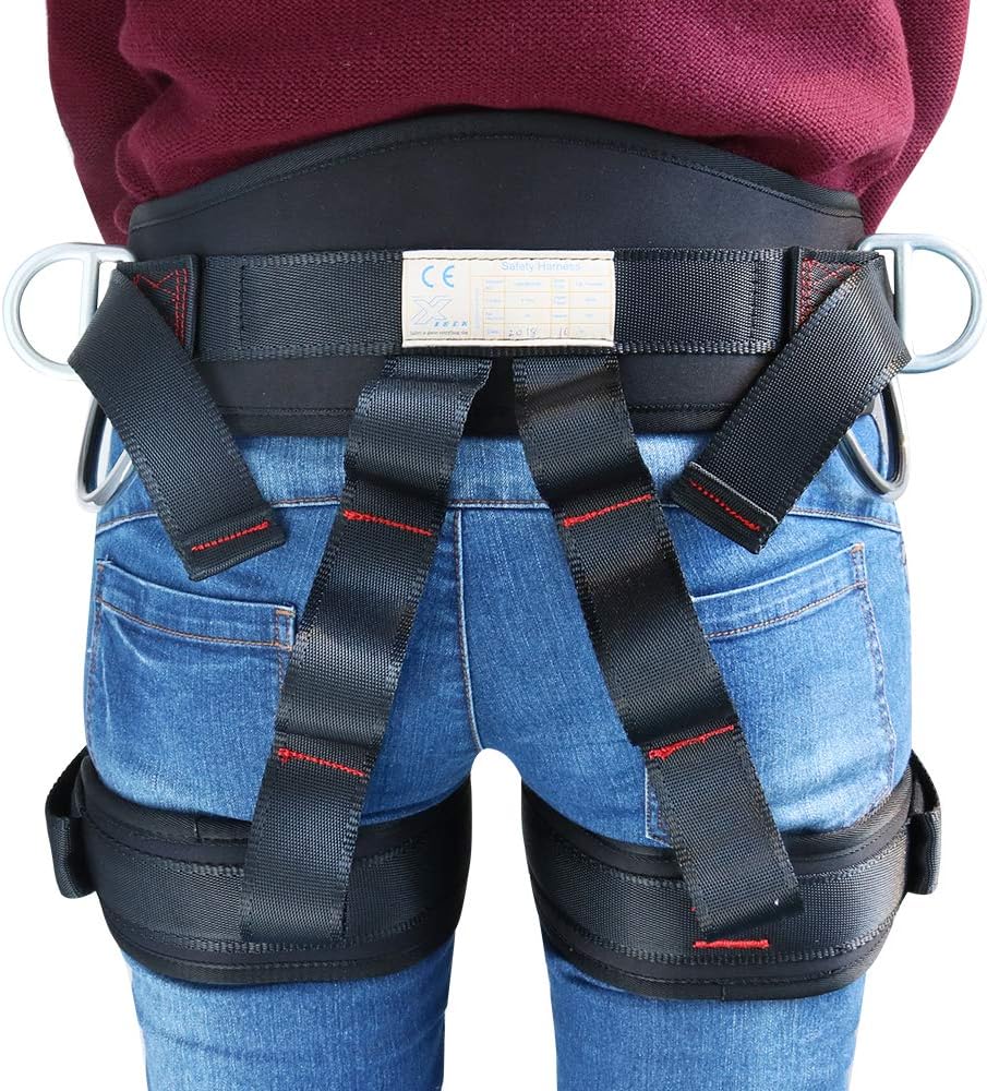 Climbing Harness, Protect Waist Safety Harness Gear, Wider Half Body Harness for Roofing Fire Rescuing Rock Climbing