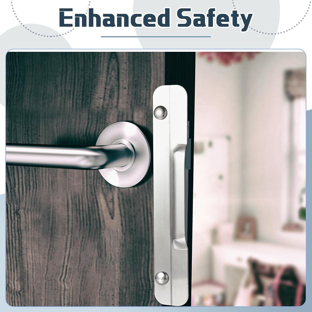 2 Pcs 1-3/4" x 10" Door Latch Guard Plate Electroplated Carbon Steel Door Lock Security Strike Plate Deadbolt Latch
