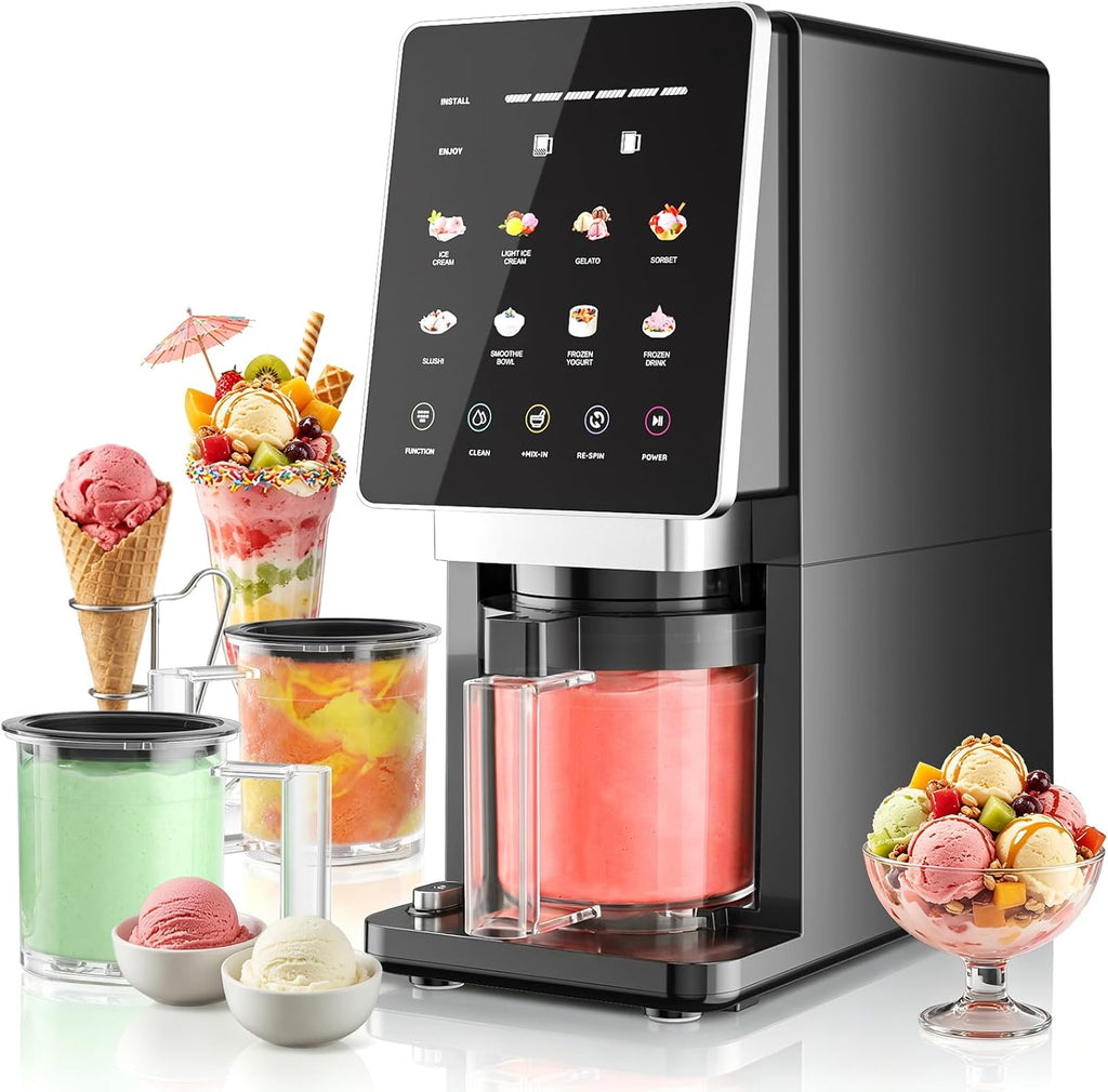 Ice Cream Maker, 11-in-1 Frozen Treat Yogurt Machine with 3 Pints