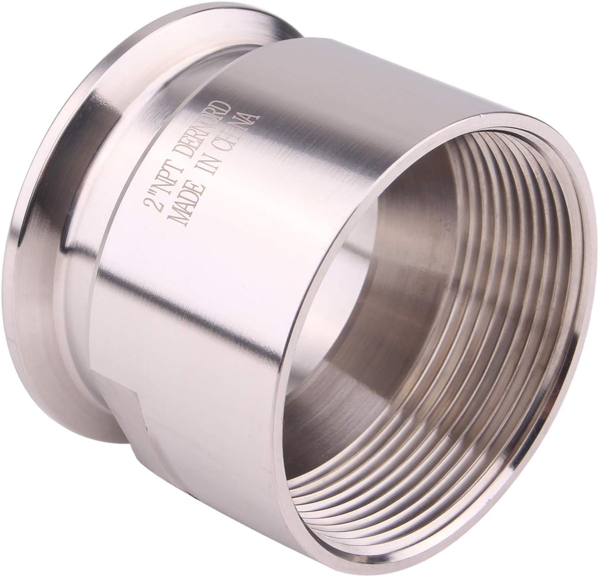 DERNORD 2'' Tri clamp Adapter to 2 inch FNPT Thread Ferrule Sanitary Pipe Fitting