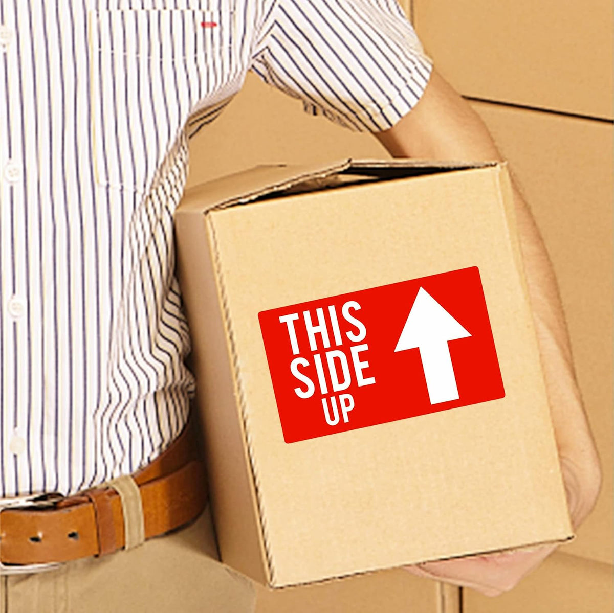 3x5 Inch This Side Up Warning Stickers for Shipping and Packing Total 100 Per Roll