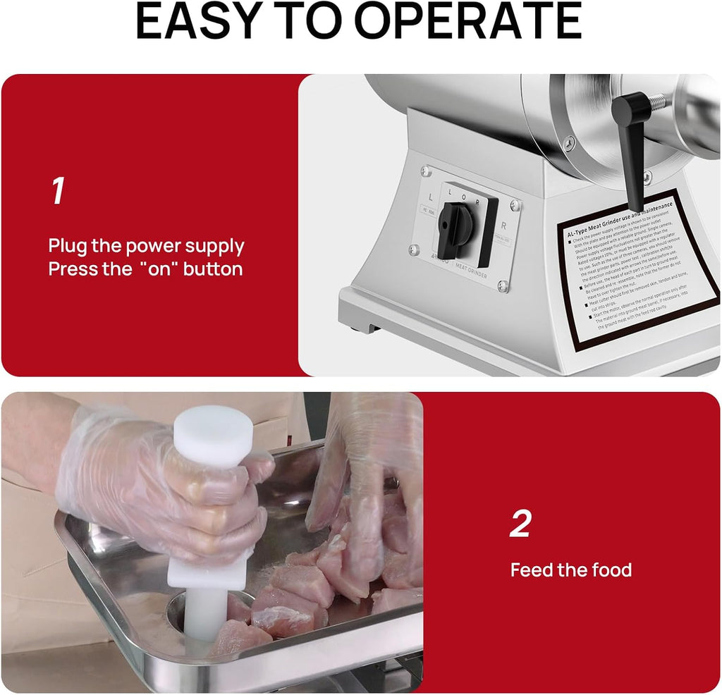 Commercial Meat Grinder #22C,1.0HP Electric Meat Grinder
