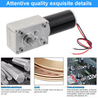 12V DC Worm Gear Motor with Mounting Bracket 80RPM Self Locking High Torque