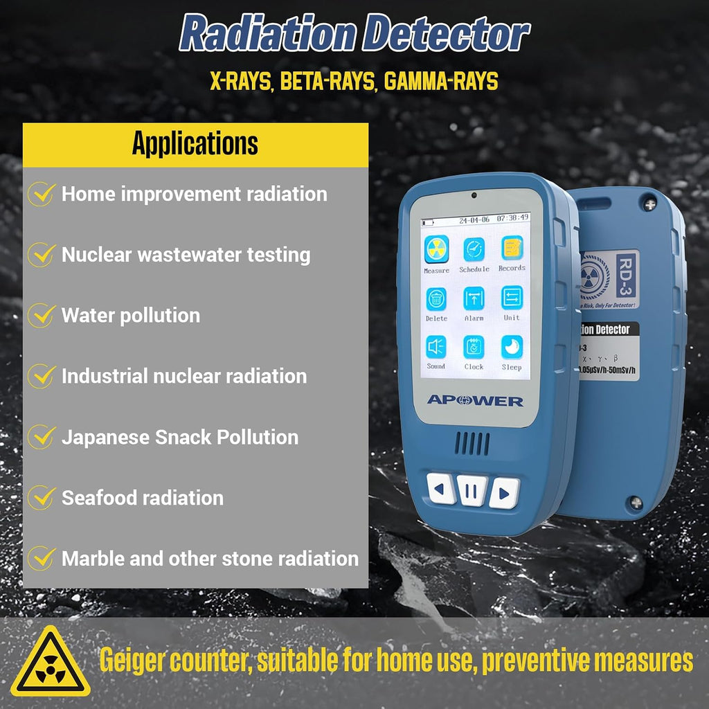 Geiger Counter Nuclear Radiation Detector Beta Gamma X-ray | Portable Handheld Dosimeter, Radiation Monitor Meter for