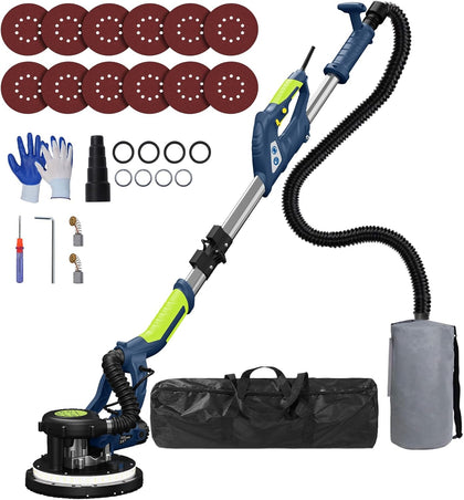 Drywall Sander, 2025 Upgraded 8-Amp Popcorn Ceiling Removal Tool, Blue | Drywall Sander with Vacuum Dust Collector, 7