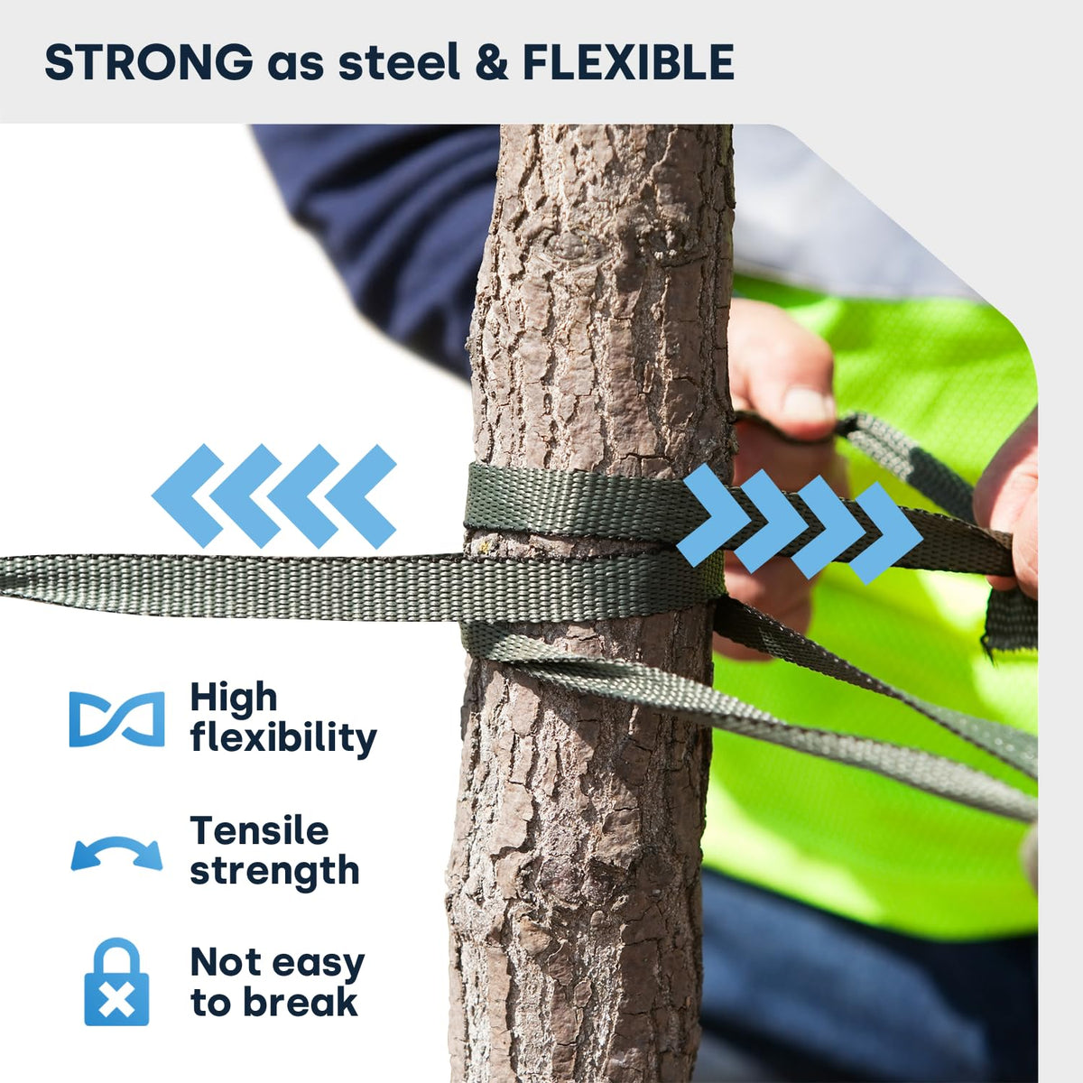 1/2" Woven Poly Cord Strapping, 1500' Roll – 825 lbs Break Strength, Medium Duty, Weather-Resistant Flat Rope –