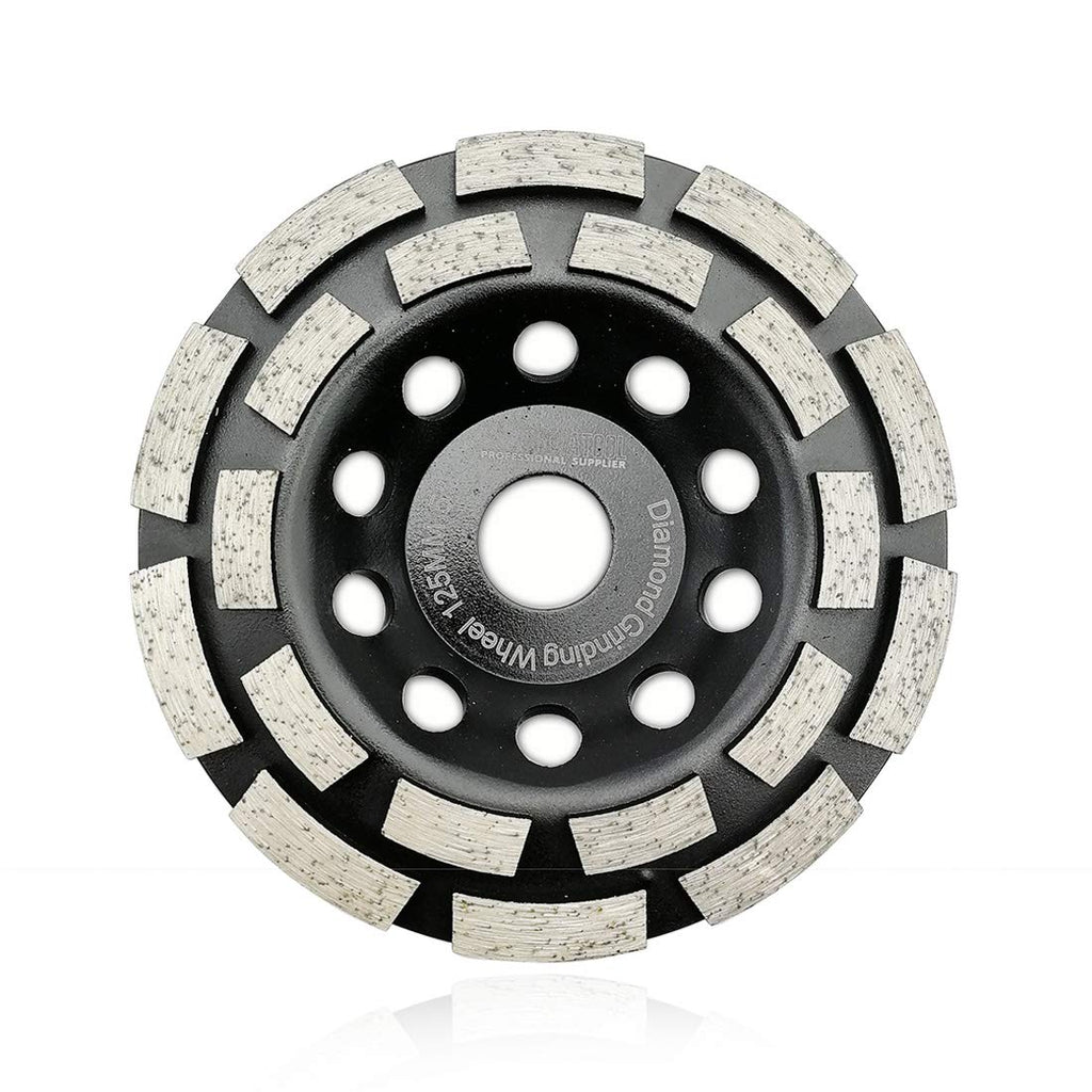 SHDIATOOL 5-Inch Double Row Diamond Grinding Cup Wheel for Concrete