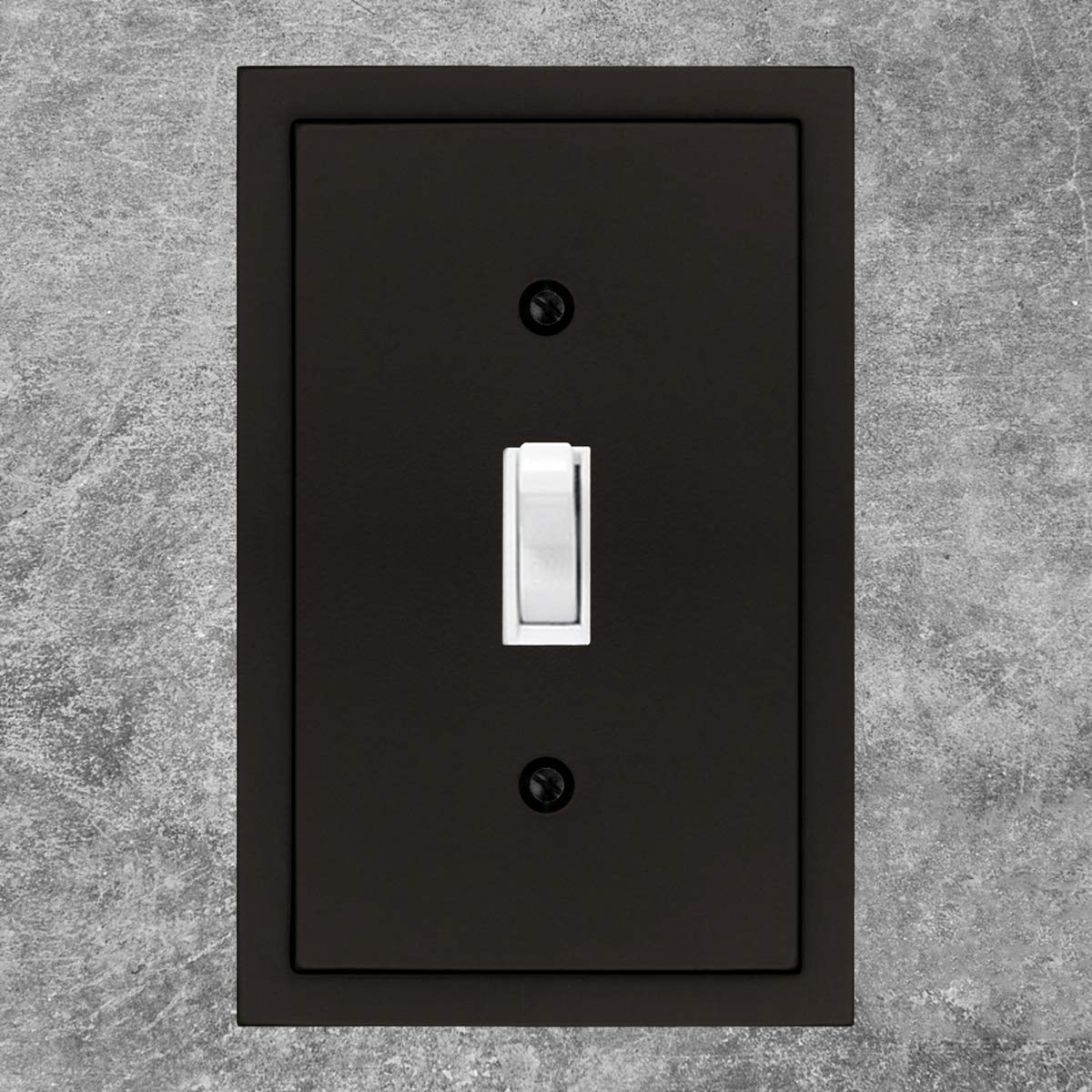 Modern Edge Decorative Wall Plate Switch Plate Outlet Cover, Durable Solid Zinc Alloy (Single Toggle 3PK, Matte Black)