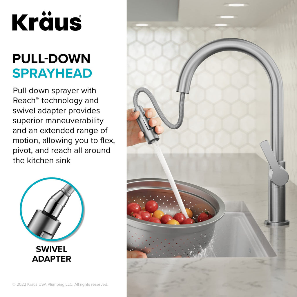 Chrome Single Handle Pull Down Kitchen Faucet KPF-2820CH
