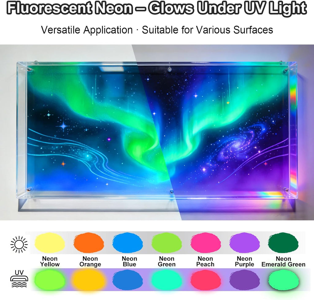 Airbrush Paint Set, 54 Acrylic Paints with 8.45 fl oz Thinner | Ready-to-Spray, Iridescent, Neon & Metallic Colors