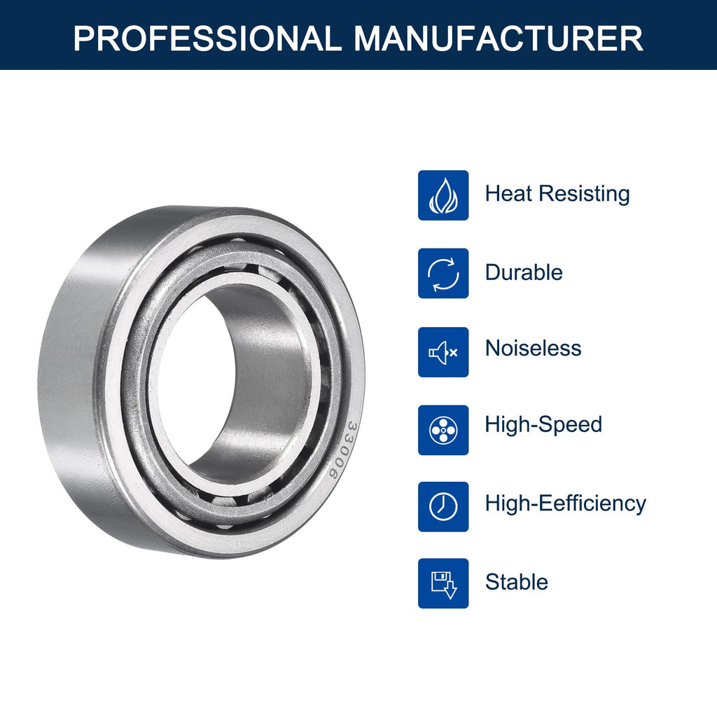 HIPicco 2 Pack 33006 Tapered Roller Bearing Cone and Cup Set
