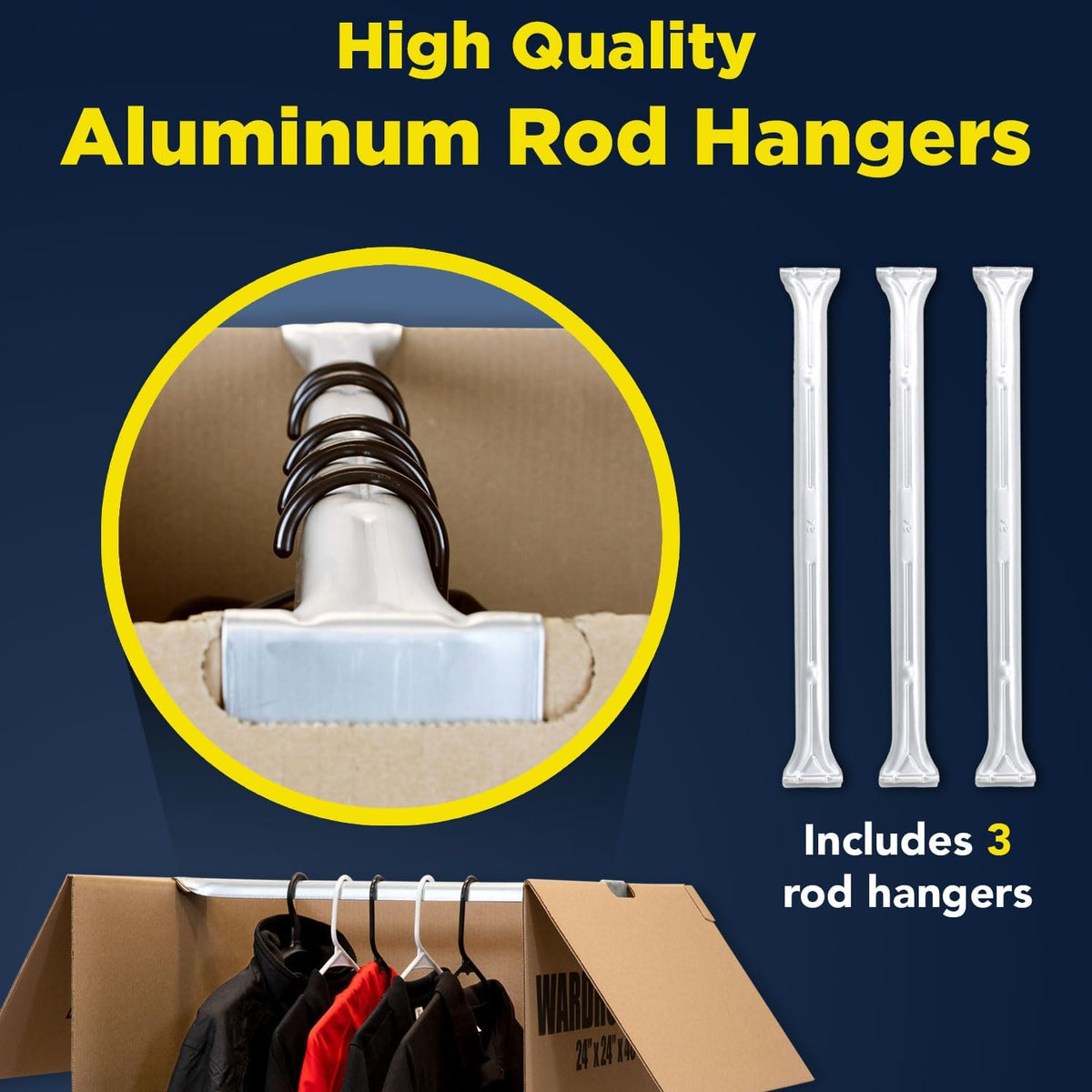 Large Wardrobe Moving Boxes with Bar for Hanging Clothes Moving Box with Hanger, 24 x 24 x 40, Moving Essentials, Set