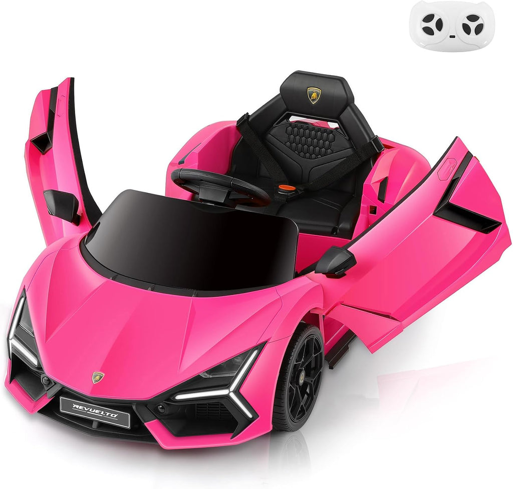 Licensed Lamborghini Car for Kids to Drive with Scissor Door,Toddler Ride on Toys with Remote Control,12V Battery Car