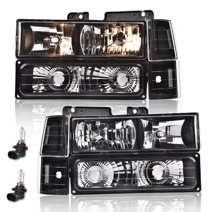 Headlights Assembly Fit Chevy C10 C/K 1500 2500 3500 1994-1998