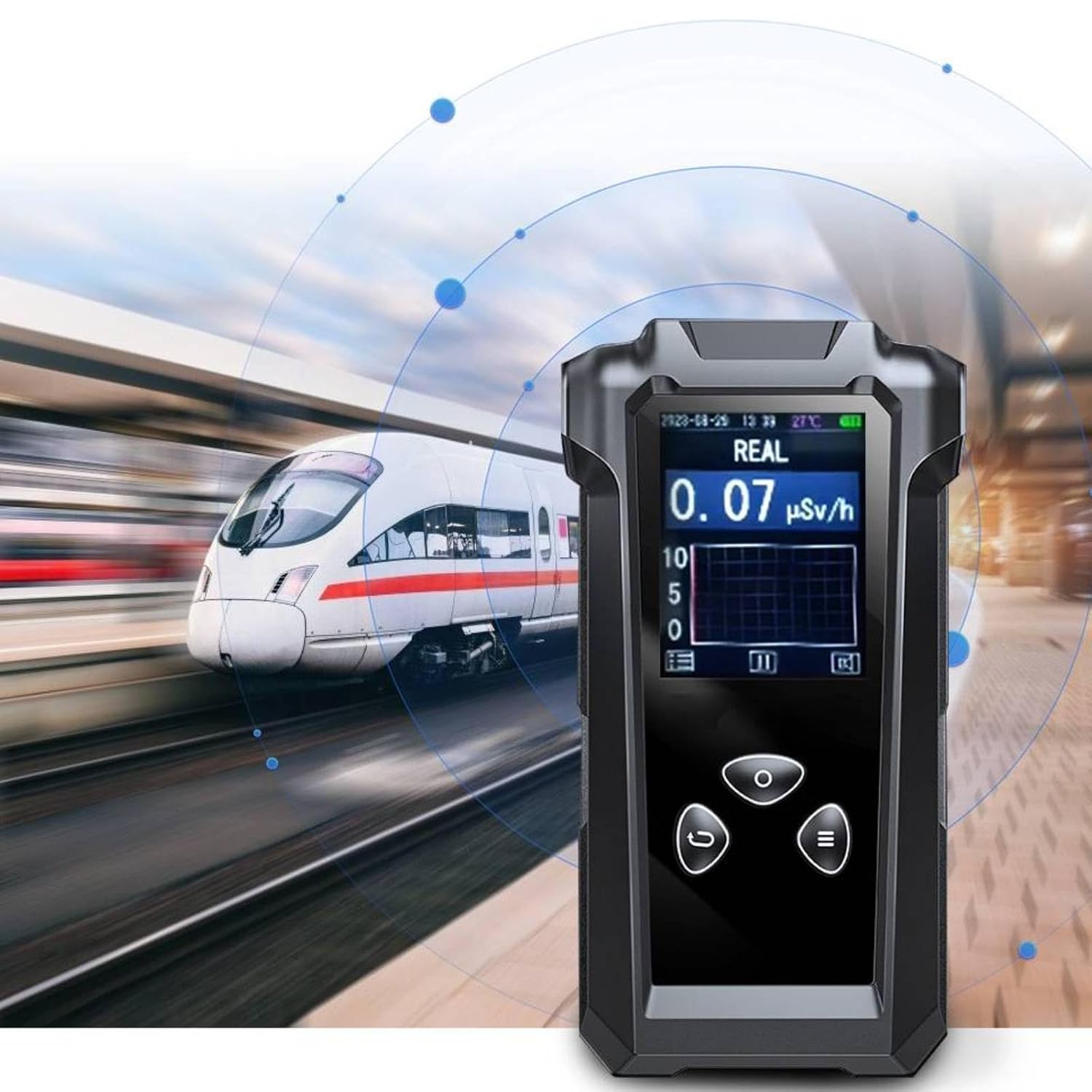 2.4" Rechargeable Nuclear Radiation Detector Geiger Counter Radiation Dosimeter, Real-time Detection of Exceeding The