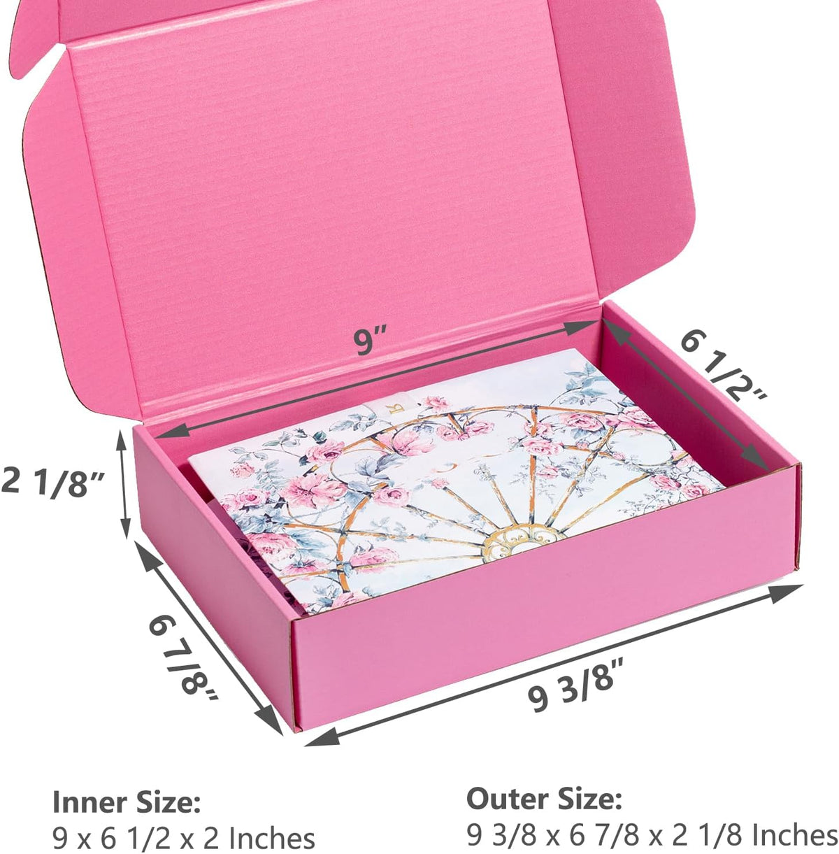 Pink Shipping Boxes 9x6.5x2 Inches 25 Pack Corrugated Cardboard