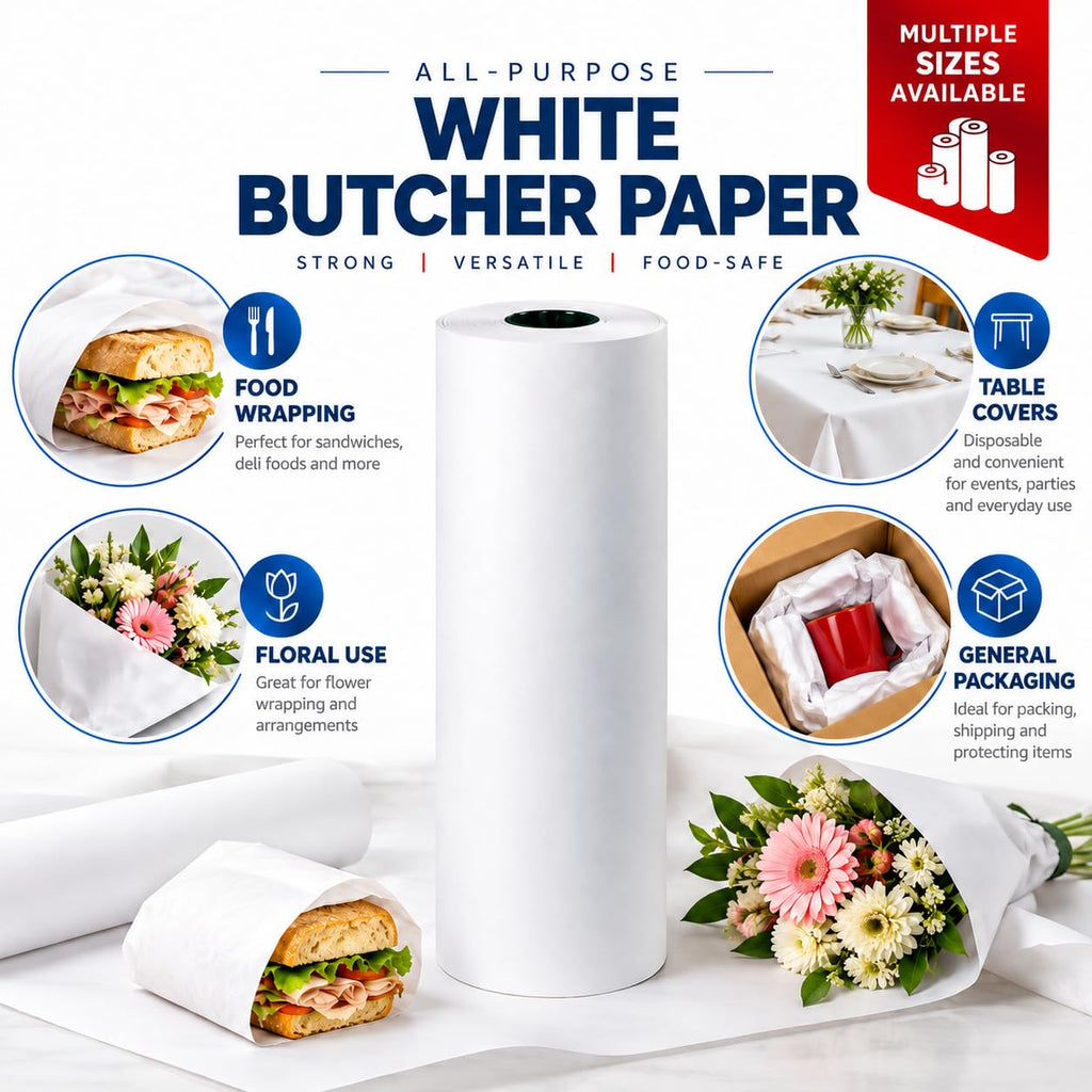 White Butcher Paper Roll, 24 in x 1000 ft, 1 Roll