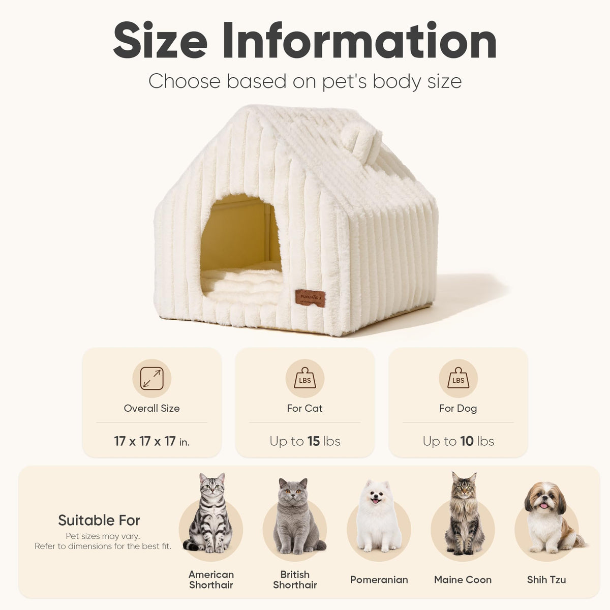 Cat Bed Cave, Enclosed Washable Covered Dog Bed with Support Frame
