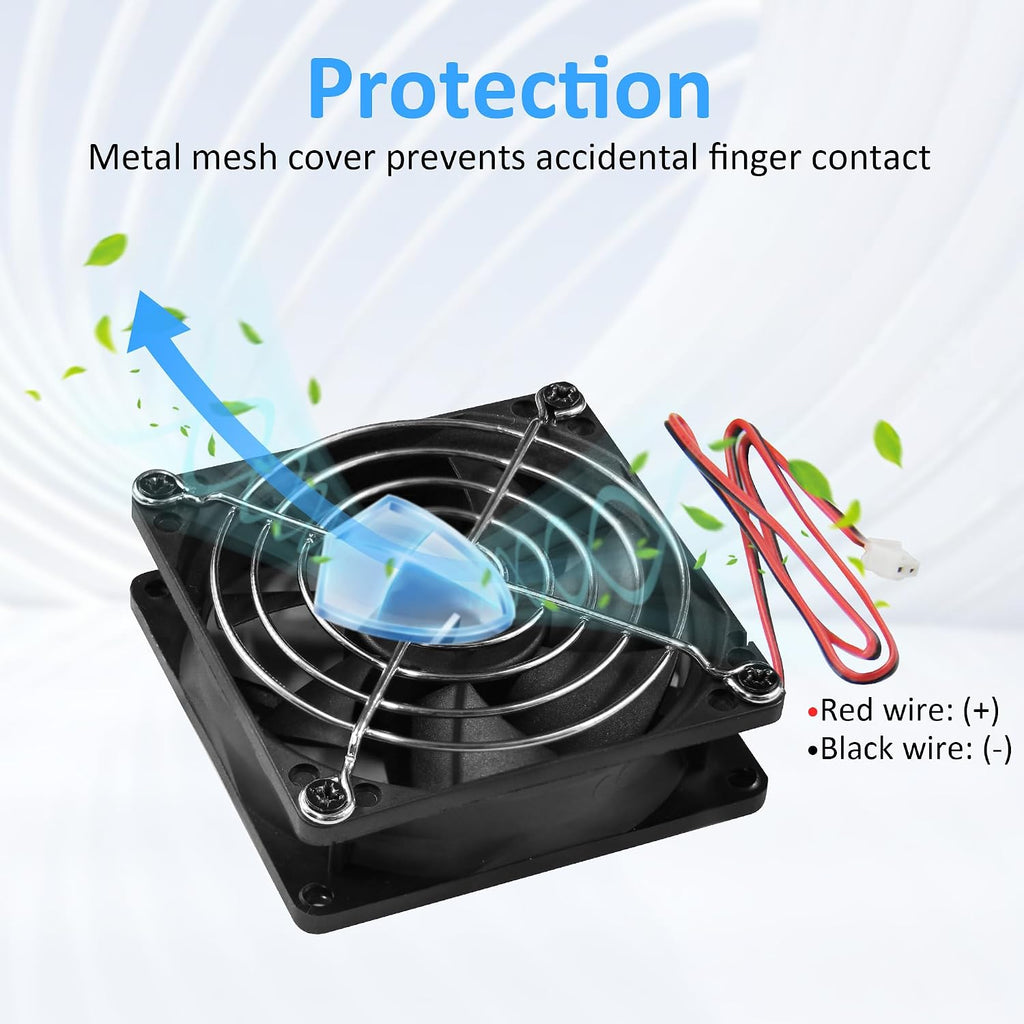 80x25mm12V DC High-Performance 2-Pin XH2.54 Electronics Cooling Fan 2-Pack