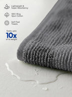 Ribbed Kitchen Bar Mops, 12 Pack, 16x19 in, Cotton, Grey