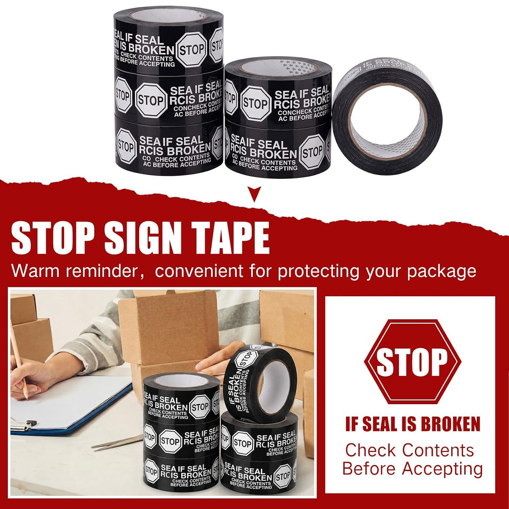 10 Rolls 2 Inch Security Packing Tape, Tamper Proof Tape, Black
