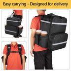 Expandable Food Delivery Backpack with 4 Cups Holder