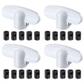 4 Pack Universal Tee Crank Casement Window Handles, White