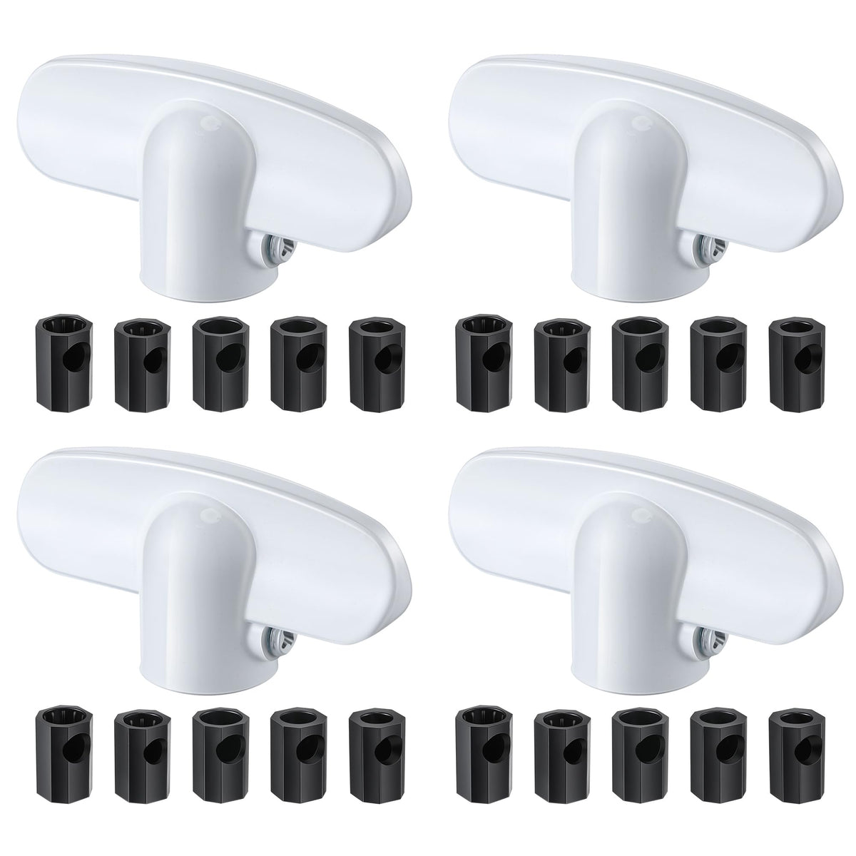 4 Pack Universal Tee Crank Casement Window Handles, White